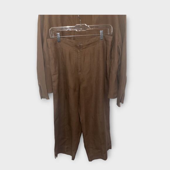 J. Jill two piece suit Sz 10P-MP Brown  pants and jacket EUC - Picture 3 of 3
